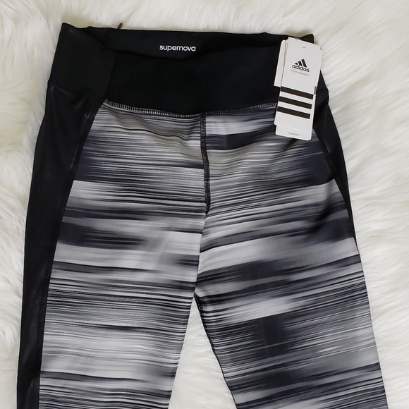 ADIDAS Women's Black Silver XS SN 3/4 GTight NEW - Picture 2 of 4